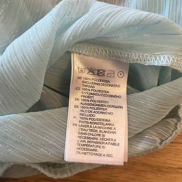 Vintage H&M Mint Shimmery Sheer Blouse Size 6/M - Picture 6 of 7